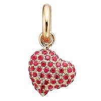 Story Gold Plated Red Cubic Zirconia Pave Heart Charm 5208854