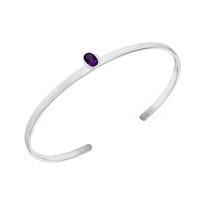 sterling silver purple cubic zirconia torque bangle 8352346