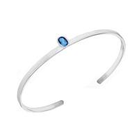 Sterling Silver Blue Cubic Zirconia Torque Bangle 8.35.2366