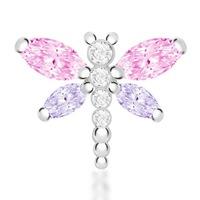 Sterling Silver Pink Purple Dragonfly Pendant 8.62.2004