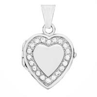 sterling silver cubic zirconia heart locket 8651894