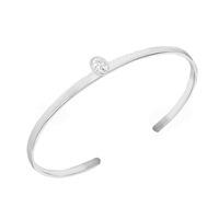 Sterling Silver Oval Cubic Zirconia Torque Bangle 8.35.2336