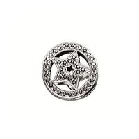 Story Black Rhodium Silver Round Cubic Zirconia Pave Charm 6208865