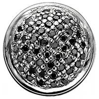 Story Black Rhodium Silver Round Pave Charm 6208895