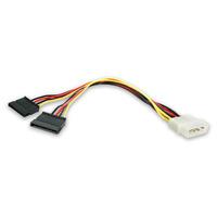 startech pyo2lp4sata 300mm lp4 molex to 2 x sata power cable y adaptor