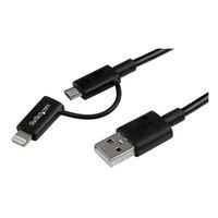 startech ltub1mbk apple lightning or micro usb to usb cable 1m black