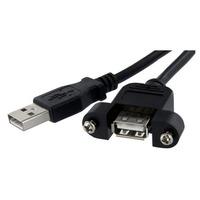 startechcom usbpnlafam2 2 ft panel mount usb cable a to a fm