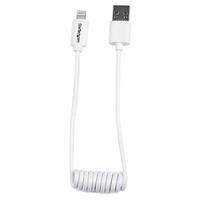 StarTech.com USBCLT30CMW Lightning To USB Cable - Coiled - 0.3m (1...