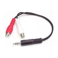 startech mumfrca 150mm stereo audio cable 35mm male to 2x rca f