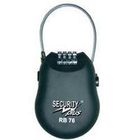Steel cable lock Security Plus 0076 Black Combination lock