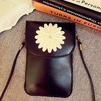 sunflower design pu leather pouch with a rope for iphone 6s plus6 plus