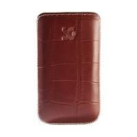 suncase leather case croco brown nokia lumia 610