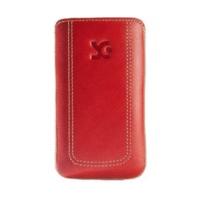 SunCase Leather Case Red (Samsung Galaxy fame)