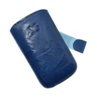 SunCase Leather Case Wash Blue (Samsung Champ Deluxe)