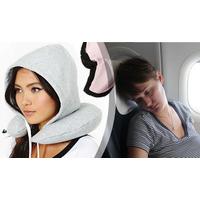 Super Soft Hoody Travel Neck Cushion Grey