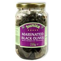 Sunita Marinated Black Olives + Herbs 220g