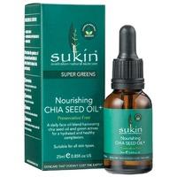 Sukin Super Greens Chia Seed Oil 25ml, Green