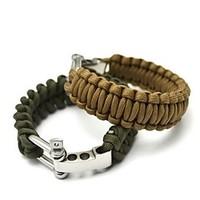 Survival Bracelet Hiking Climbing Emergency Nylon Stainless Steel Aluminium Alloy Green Black Brown