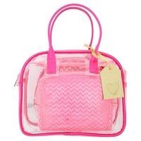 superdrug pvc bags with zigzag neon pink