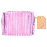 Superdrug Lilac Pvc Stripe Organiser Cos Bag