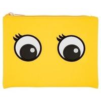 superdrug googly eyes flat pouch purse yellow