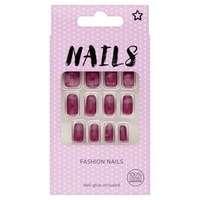 Superdrug Short Oval Fake Nails Violet, Purple