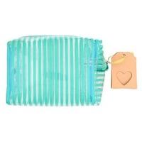 Superdrug Mint Pvc Stripe Organiser Cosmetic Bag