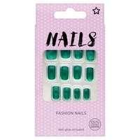 superdrug short square fake nails deep green green