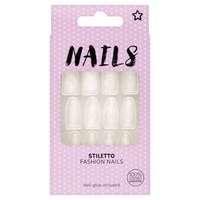 Superdrug Nails Stiletto Bare, Clear