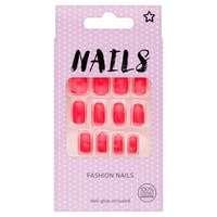 Superdrug Short Oval Fake Nails Bright Red, Red