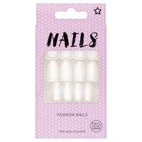 Superdrug Nails Short Stiletto White, White