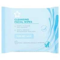 superdrug essential facial cleansing wipes dry skin