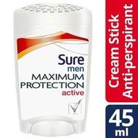 sure men maximum protection active cream deodorant 45ml