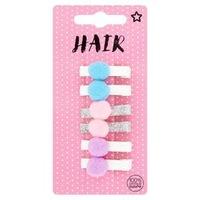 Superdrug 6 Hair Slides With Small Pompoms