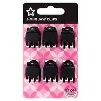 Superdrug Black Mini Jaw Clips x 6