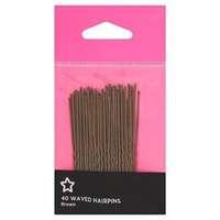 Superdrug 6.3cm Hairpins Waved Brown x 40