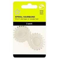 Superdrug Clear Spiral Coiled Hair Bobbles x 2