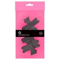 Superdrug Black Butterfly Clips 6 Pack