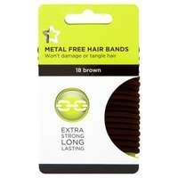 superdrug metal free hair bands brown x 18