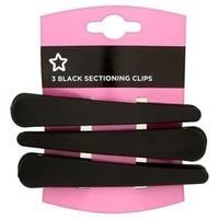 Superdrug Black Sectioning Clips x3