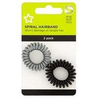 superdrug black grey spiral hair bands