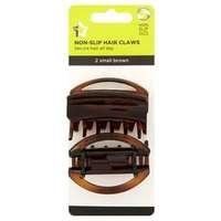 Superdrug Non-Slip Hair Claws Small Brown x2