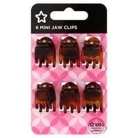 Superdrug Brown Mini Jaw Clips x 6