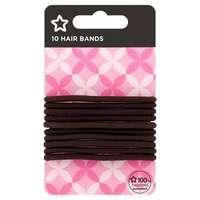 superdrug hair bands brown x 10