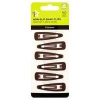 Superdrug No Slip Snap Clips Brown x6