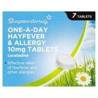 superdrug allergy hayfever one a day loratadine tablets 7s