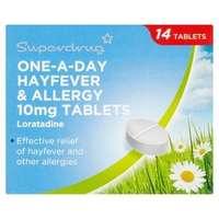 superdrug allergy hayfever one a day loratadine tablets 14