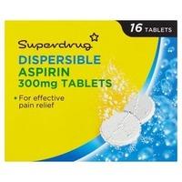 Superdrug Aspirin Dispersable Tablets 300mg x 16