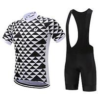 SUREA Cycling Jersey with Bib Shorts Men\'s Short Sleeve Bike Clothing Suits Quick Dry Breathable Compression Sweat-wicking Coolmax LYCRA