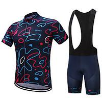 SUREA Cycling Jersey with Bib Shorts Men\'s Short Sleeve Bike Clothing Suits Quick Dry Breathable Compression Sweat-wicking Coolmax LYCRA